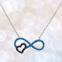 925 Silver Chain Pendant (Infinity with Heart)