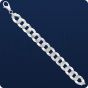 925 Sterling Silver Bracelet Curb (Flat type - 11.75 mm)