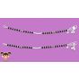 Silver Anklets for KIDS ( Black Beads ) -17.80 cms