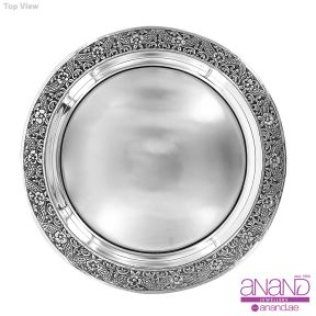 925 Silver Oxidized Dinner Thali (11_inches)