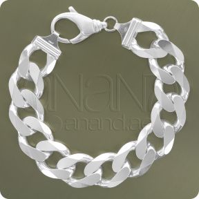 925 Sterling Silver Bracelet Curb (Solid type - 11 mm)