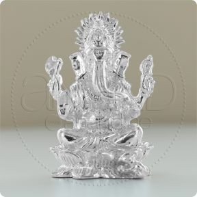 925 Silver Solid idols (Lotus Ganeshji) (1.25 Inches)