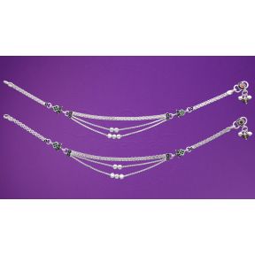 Silver Anklets - Multiple Chain