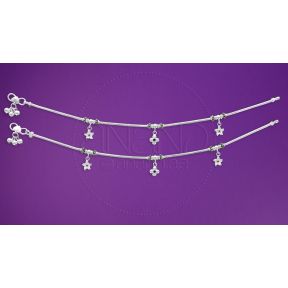 Silver Anklets - Delicate (Oxidized)