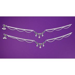 Silver Anklets - Multiple Chain 