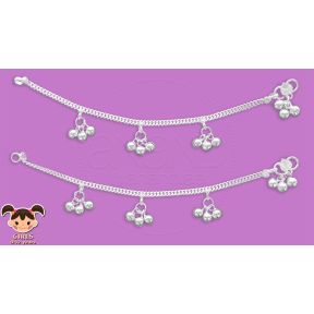 Silver Anklets for KIDS - 18.40 cms