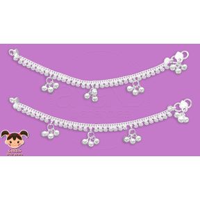 Silver Anklets for KIDS - 15.25 cms