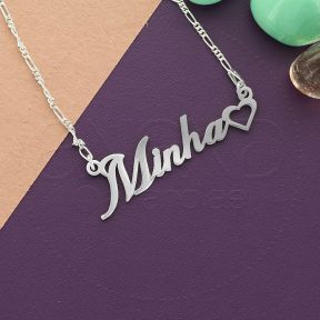925 Silver Customized Name Necklace (Heart)