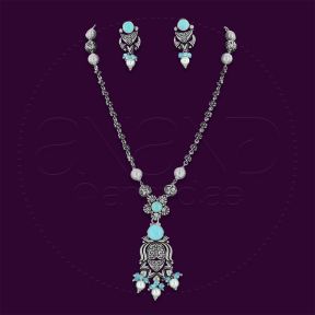 925 Sterling Silver Necklace Set (Oxidised)