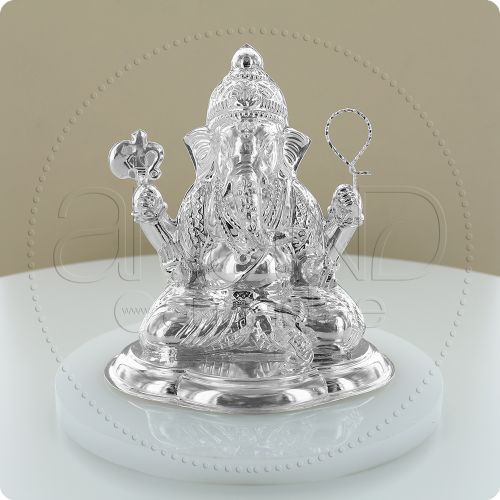 925 Silver idols (Ganeshji) (3.60 Inches)