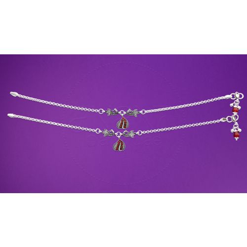 Silver Anklets - Chain (Oxidized)