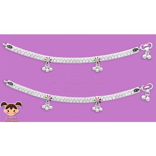 Silver Anklets for KIDS - 17.00 cms