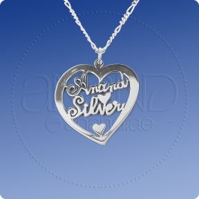 925 Silver Customized Heart Necklace (2 Names)