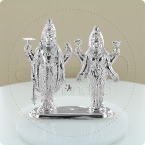 925 Silver idols (Vishnu-Laxmi) (4.50 Inches)