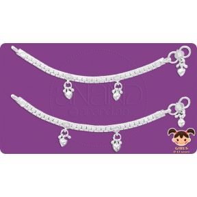 Silver Anklets for KIDS - 15.25 cms