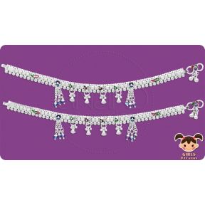 Silver Anklets for KIDS - 21.50 cms