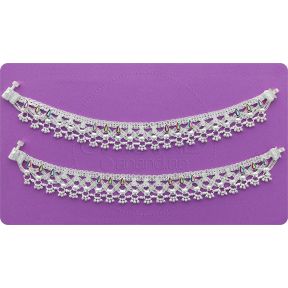 Silver Anklets for KIDS - 23.5 cms